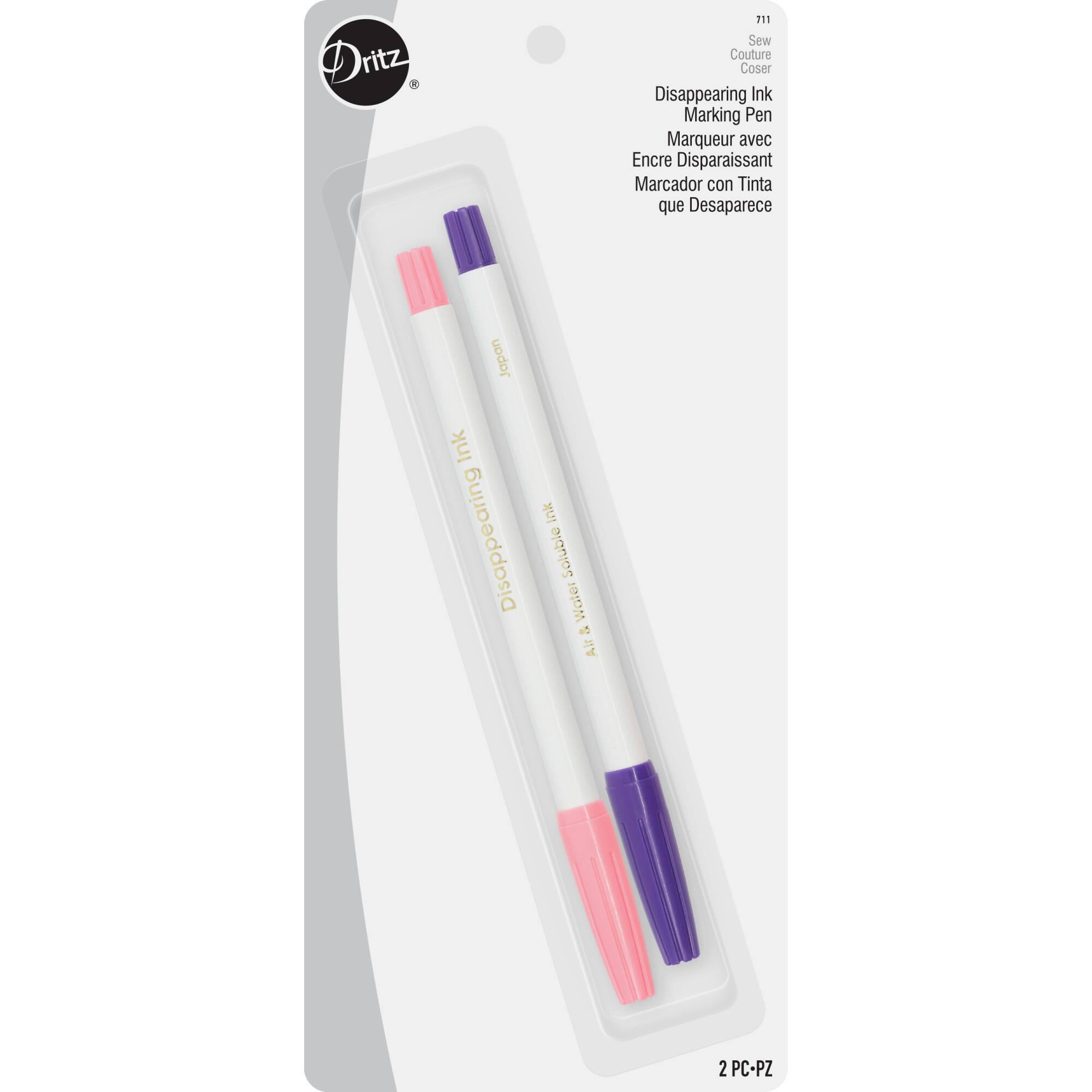 Dritz® Pink and Purple Disappearing Ink Marking Pens, 2ct.